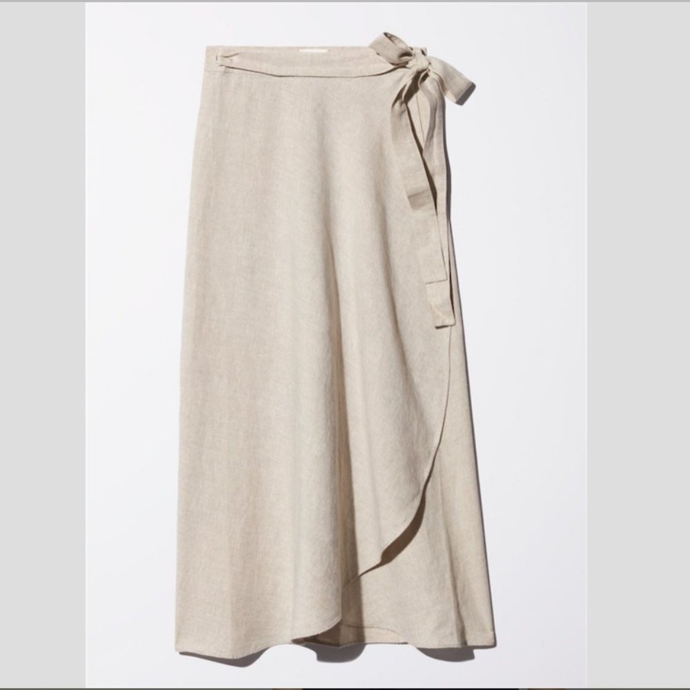 Wilfred Eleta linen wrap skirt